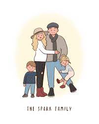 Excited To Share This Item From My Etsy Shop Custom Family Portrait Digital Portrait Custom Illustratio Family Sketch Family Drawing Custom Family Portrait