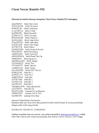 The best place to get cheats, codes, cheat codes, hints, tips, tricks, and secrets for the playstation (psx). Cheat Nascar Rumble Ps2