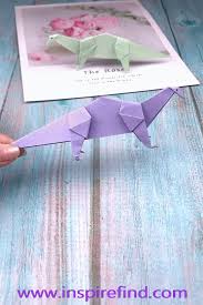Cute Dinasuar Origami Your Kids Would Love This Cute Dinasuar So Much Paper Crafts Origami Crafts Origami Art