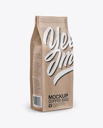 Kraft Coffee Bag Mockup Half Side View In Bag Sack Mockups On Yellow Images Object Mockups In 2020 Mockup Free Psd Bag Mockup Mockup Psd