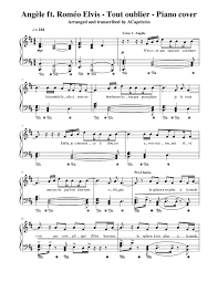 The first cm is played the following way: Angele Ft Roma C O Elvis Tout Oublier Piano Cover Sheet Music For Piano Download Free In Pdf Or Midi Piano Chords Chart Piano Cover Piano