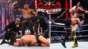 Don't miss wrestlemania backlash on peacock! Roman Reigns Vs Seth Rollins Vs Cesaro At Wrestlemania Backlash Bobby Lashley Retains Wwe Title Youtube