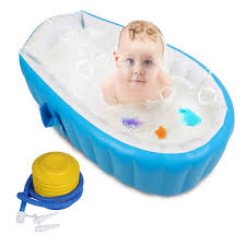 A baby bathtub will help you prop up a wriggling newborn. Amazon Com Upgraded Baby Inflatable Bathtub With Air Pump Flymei Portable Infant Toddler Bathtub Non Slip Bathing Tub Travel Bathtub Mini Air Swimming Pool Kids Thick Foldable Shower Basin Baby Shower Gifts