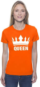 Ga jij ook feestelijk gekleed? Oranje Koningsdag Queen Shirt Met Kroon Dames M Speelgoedspeurder