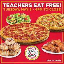 Create your own, or pick your favorite recipe and make it giant! Cicis Pizza May 5th Is National Teacher Appreciation Day Cici S Is Showing Our Thanks By Inviting Teachers To Eat Free On May 5th From 4pm Until Close Because Teachers Are Awesome
