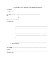 Check spelling or type a new query. Formulir Pendaftaran Lomba Teater