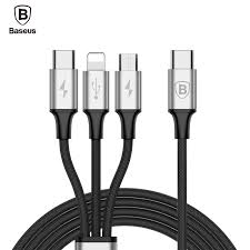 Baseus Usb Type C To Lightning Type C Micro Usb Charger Cable 3a Fast Usb C Usb Chargers Micro Usb Usb