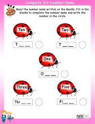 naming numbers ukg math worksheets
