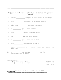 Des fiches exercices à imprimer pour classe de primaire dans toutes les matière conjugaison ce2 : Conjugaison 5eme Annee Primaire Fiche De