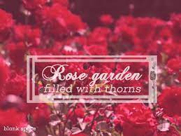 Rose Garden Filled With Thorns Blank Space By Taylor Swift Rose Garden Rose Best Roses