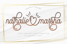 Romantic couple script font download is available free from fontget. Nathalie Marsha 1031944 Monoline Font Bundles