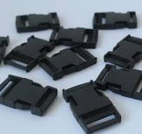 6 Black Plastic Side Release Buckle Fasteings for 25mm Webbing RS