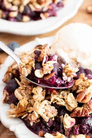 It shouldn't be too runny and it shouldn't be too stiff, just in between. Vegan Gluten Free Blueberry Crisp Paleo Option Gf V Dairy Free Refined Sugar Free Beaming Baker