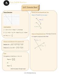 Sat Formula Sheets Math Formulas Sat Math Formula