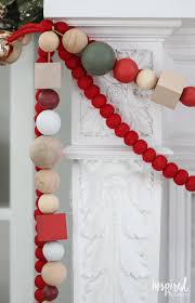 Wood bead garland christmas tree. Diy Oversized Wood Bead Garland