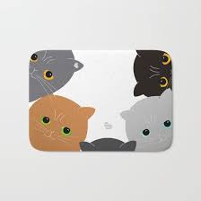 Cats Bath Mat Personalized Small Large Rug Cute Kittens Cat Bath Kittens Cutest Colorful Backgrounds