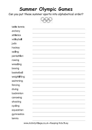 summer olympics alphabetical order worksheet summer olympics snap words summer olympics worksheets