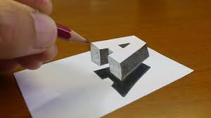 Drawing a pair of scissors. Very Easy How To Drawing 3d Floating Letter A 2 Anamorphic Illusion 3d Trick Art On Paper Youtube