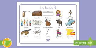 Ejemplos de palabras con n Tapiz De Lecto La Letra N Teacher Made