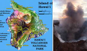 Volcano National Park Map Hawaii Kilauea Volcano Eruption: National Park Map - Where Is Mount  Kilauea? | Science | News | Express.co.uk