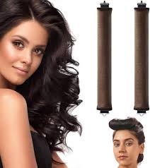 Heatless Hair Curler, Flexi Rods with Hook, 1 Count (Pack of 2), Brown, All  Hair Types, Cylinder, Curling, Volumizing, No Heat Curls for Blowout Hair
