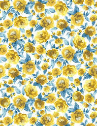 Check out this fantastic collection of yellow wallpapers, with 35 yellow background images for your desktop, phone or tablet. Veronica Yellow Peonies Pattern Blue Wallpaper