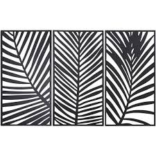 Triptyque Feuilles De Palmiers En Metal Noir 144x90 144x90x2cm Maisons Du Monde Triptyque Feuille Palmier Arbre Metallique