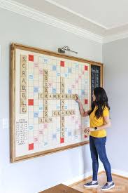 How To Make A Diy Giant Wall Scrabble Game Board Scrabble Game Home Diy Diy Wall