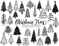 Christmas Tree Clipart Hand Drawn Christmas Doodles Winter Fir Tree Image Black Christmas Tree Illustration For Gift Tags Greeting Cards Christmas Doodles Tree Clip Art Doodle Christmas Tree