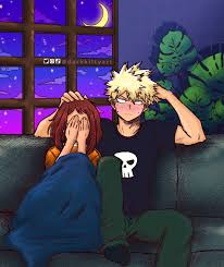 DK 🦊🎃🍁 on X: Bakugo and Ochako were the last ones awake at the dorm.  And since neither were sleepy, Bakugo put on “Face Slasher 2!” 🍿🔪 (You  look a little nervous