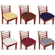 2/4/6pc chair covers dining room jacquard stretch slipcover seat cover protector. Set Of 2 4 6 8 Stretch Removable Washable Dining Room Chair Seat Cover Slipcover Ebay