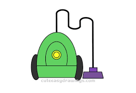A vacuum cleaner drawing comes to life and vacuums up torn pieces of paper. Vacuum Cleaner Drawing Tutorial Step By Step For Kids Cute Easy Drawings