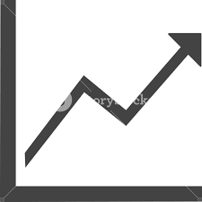 Line Chart Up Glyph Icon Royalty Free Stock Image
