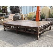 Antique Indian Thaket Coffee Table Teak Wood Construction With Spindle Work And Carved Detail Around All Antique Coffee Tables Coffee Table Wood Coffee Table
