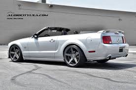 Audiocityusa Com 2005 Ford Mustang Gt Convertible On 20 Quot Str Wheels 607 Matte Grey Lowered On H Amp R Sprigs Deep Concave