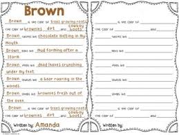 Writing A Rainbow Color Poems Color Poem Writing Color Poems Pre Writing