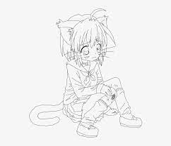 Anime cat girl coloring pages are a fun way for kids of all ages to develop creativity, focus, motor skills and color recognition. Cat Girl Line Art Anime Cat Girl Coloring Pages 600x658 Png Download Pngkit