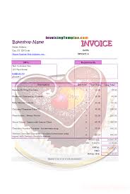 Invoicing Format For Bakery And Cake Shop Invoice Template Receipt Template Microsoft Word Invoice Template