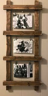 Rustic Photo Holder Ladder Photo Holder Ladder Decor Rustic Decor Farmhouse Decor Unique Photo Holder Farmhouse Wall Decor Wall Decor Design Ladder Decor