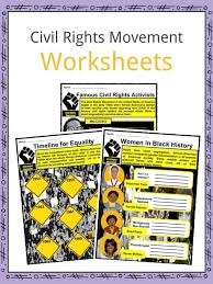 Civil Rights Movement Facts Worksheets For Kids Teaching
