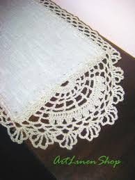 Linen Table Runners Crochet Doilies Narrow Rustic Runner Lace Etsy In 2020 Crochet Table Runner Pattern Crochet Doilies Crochet Edging