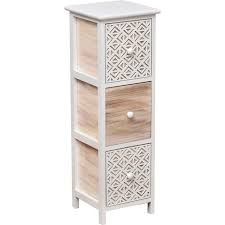 Large gamme de meubles tv design à prix accessibles. Meuble De Rangement 3 Tiroirs Blanc Et Bois H 77cm