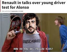 Given that alonso lives in dubai, i wouldn't be surprised if him and salt bae were bffs.the meme potential is strong. Fernando Alonso When He Takes Part In The Young Drivers Test Formuladank