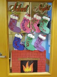 Fireplace With Stockings Hanging All Made With Construction Paper Silent Night Chri Christmas Window Decorations Christmas Door Decorations Door Decorations