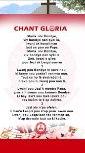 Chant Gloria: Gloria viv Bondye, vice Bondye nan syèl la