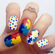 Autism Awareness Nails Pink Ribbon Nails Diy Nail Designs Hair And Nails
