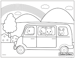 With over 30+ action packed pages that can be colored, doodled and drawn in, your children ages 6 to 12 will enjoy fun activities for hours of driving and travel. Calico Critters In The Car For Trip Coloring Pages Printable