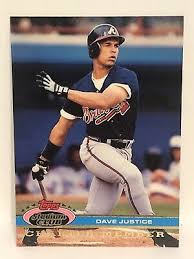 Included, where data is available, is a 1995 atlanta braves opening day starters list, a 1995 atlanta braves salary list, a 1995 atlanta braves uniform number breakdown and a 1995 atlanta braves primary starters list: Dave Justice Topps Stadium Club Prices 0 99 28 93 Mavin