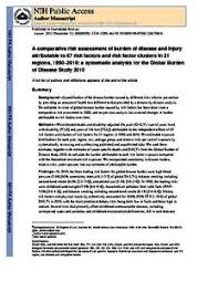 A comparative risk assessment of burden of disease and injury attributable  to 67 risk factors and risk factor clusters in 21 regions, 1990-2010: a  systematic analysis for the Global Burden of Disease