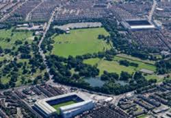 Redesigned in 1928 to house 30,000 standing supporters the kop. Stanley Park And The Gladstone Conservatory Liverpool